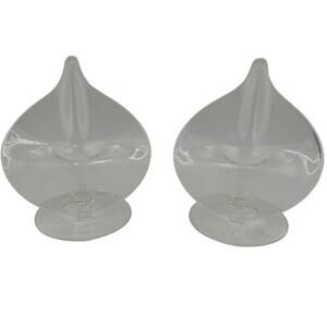 Vintage Clear Glass Jack in the Pulpit Floral Candlestick Holders Set of 2